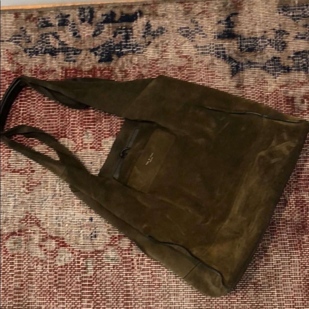 Rag & Bone Walker olive green suede tote